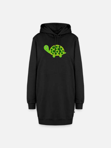 Schildkröten Schildkröten - Hoodie-Kleid - Schwarz