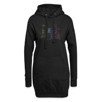 Drumset Sticks Drummer Drums Drummer - Sweat-shirt à capuche long Femme - noir - Devant