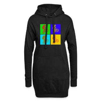 BMX Pop Art  - Hoodie-Kleid - Schwarz - Vorne