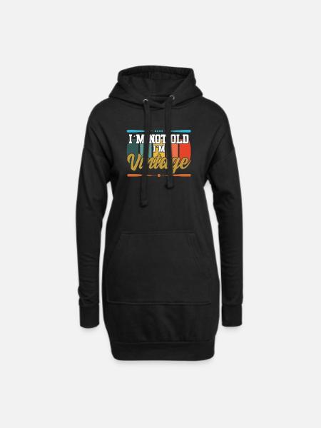 Ich bin nicht alt textile Geschenkidee - Hoodie-Kleid - Schwarz