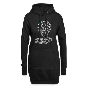 Ligne géométrique de serpent - Sweat-shirt à capuche long Femme - noir - Devant
