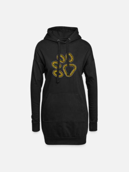 goldene Tiger Pfote - Hoodie-Kleid - Schwarz