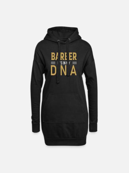 Barber DNA design in retro style - Hoodie Dress - black