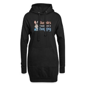 Lapin Lapin - Sweat-shirt à capuche long Femme - noir - Devant