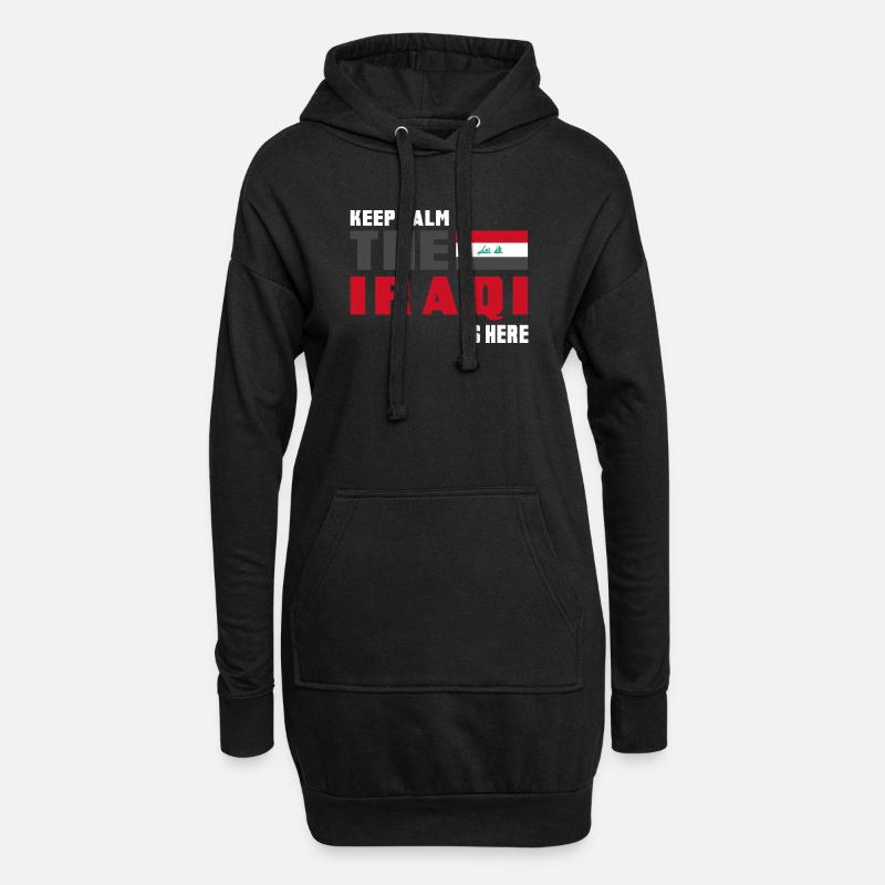 Keep Calm Irak Flaggen Design - Hoodie-Kleid - Schwarz