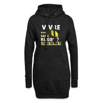 rugby, rugby sport, rugby humour - Sweat-shirt à capuche long Femme - noir - Devant