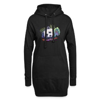 Panda - Hoodie-Kleid - Schwarz - Vorne