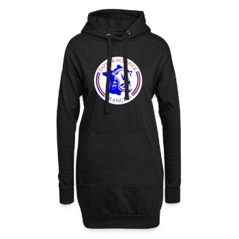 Écusson Sapeur-Pompier Français Bleu - Sweat-shirt à capuche long Femme - noir - Devant