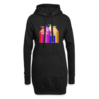 Peaks of Color - Hoodie-Kleid - Schwarz - Vorne