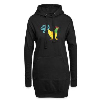 Motif de coq coloré Fermier de Pâques Animal amour coloré - Sweat-shirt à capuche long Femme - noir - Devant