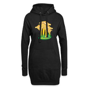 Pilze Pilze - Hoodie-Kleid - Schwarz - Vorne