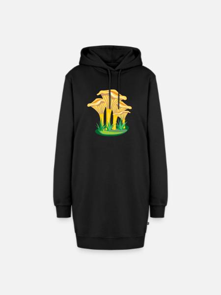 Pilze Pilze - Hoodie-Kleid - Schwarz