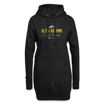 Ultra Running ist meine Therapie - Hoodie-Kleid - Schwarz - Vorne