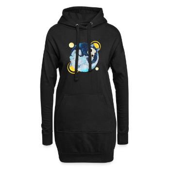 Blue Ink Spirits - Tao Wolves Schatten & Licht 2 - Hoodie-Kleid - Schwarz - Vorne