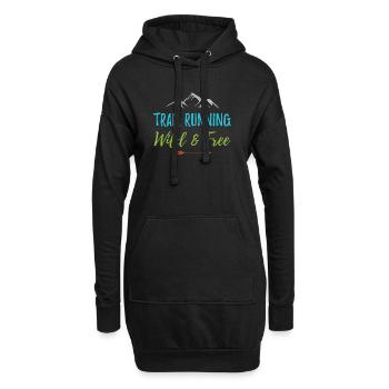 Trailrunning – wild und kostenlos - Hoodie-Kleid - Schwarz - Vorne
