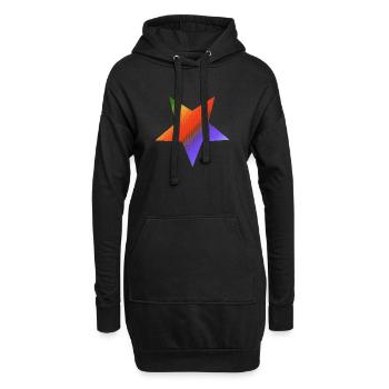 buntes mosaikdesign Sternenmuster, farbenfroh - Hoodie-Kleid - Schwarz - Vorne