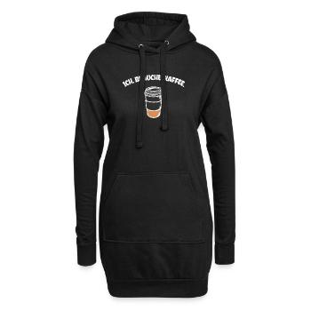 Kaffee Statement Kaffeetrinker Kaffeeliebhaber - Hoodie-Kleid - Schwarz - Vorne