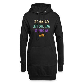 Lustig Kaffee Koffein Statement Kaffeeliebhaber - Hoodie-Kleid - Schwarz - Vorne