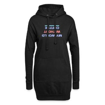 Koffein Kaffee Trinken Statement Kaffeeliebhaber - Hoodie-Kleid - Schwarz - Vorne