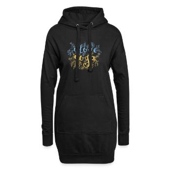 Blütenliebe Schriftzug - Hoodie-Kleid - Schwarz - Vorne