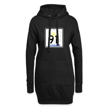 Essonne 91 - Hoodie-Kleid - Schwarz - Vorne