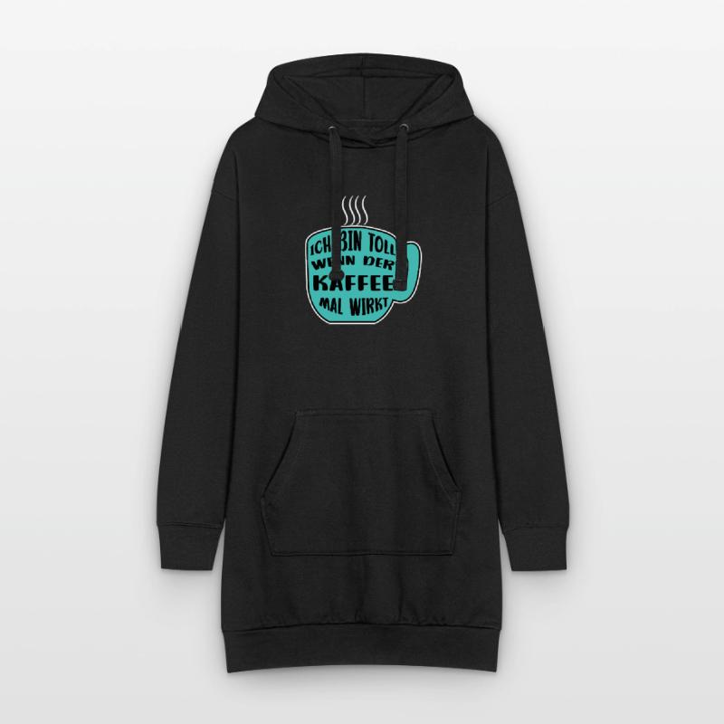 Kaffeetasse Kaffee Statement Koffein Kaffeetrinker Hoodie-Kleid