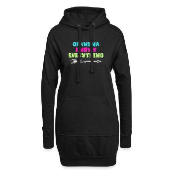 Oma Großmutter Alte Frau Seniorin Statement - Hoodie-Kleid - Schwarz - Vorne