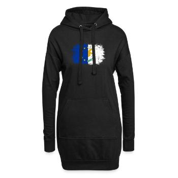 Unité de l’UE Drapeau à la main Art - Sweat-shirt à capuche long Femme - noir - Devant