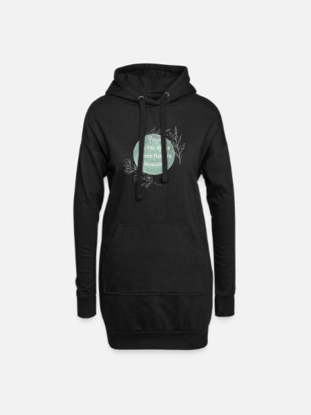 Yoga Raum Blumenblüte - Hoodie-Kleid - Schwarz