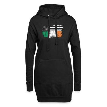 Drapeau irlandais avec étoiles - Sweat-shirt à capuche long Femme - noir - Devant