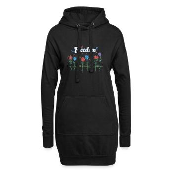Liberté Fleurs Papillons Liberté Design - Sweat-shirt à capuche long Femme - noir - Devant