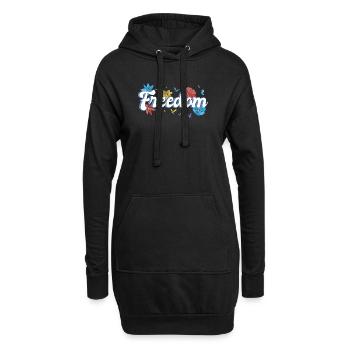Freedom Blumen Schmetterlinge Freiheitsdesign - Hoodie-Kleid - Schwarz - Vorne