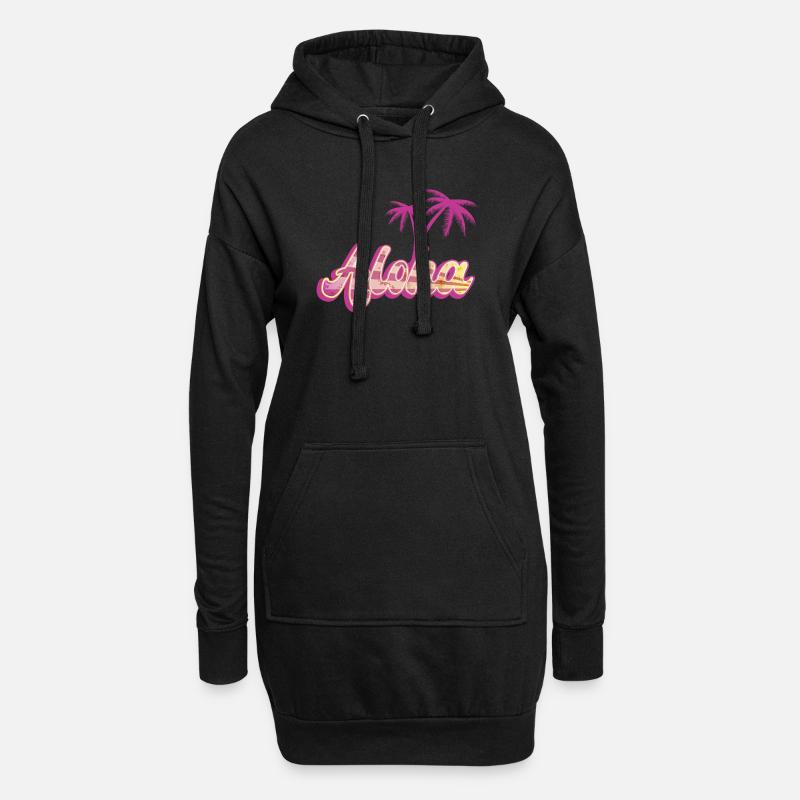 Aloha Palme - Hoodie-Kleid - Schwarz