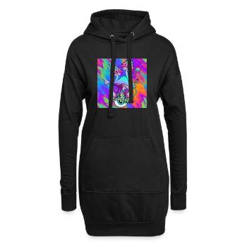 Zauberpilze bunt Psychedelische Pilz Kunst - Hoodie-Kleid - Schwarz - Vorne