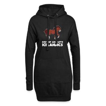 Horse Love Cool Horses Déclaration Chevaux islandais - Sweat-shirt à capuche long Femme - noir - Devant
