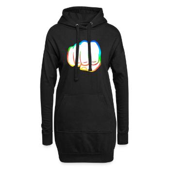 Geballte Faust bunt fist bump cool Logo Symbol - Hoodie-Kleid - Schwarz - Vorne
