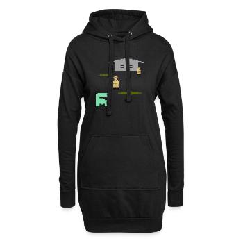Pixel ExtraTerrestre - Sweat-shirt à capuche long Femme - noir - Devant