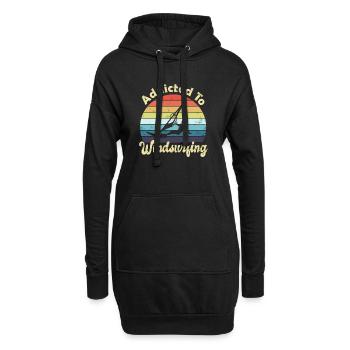 Windsurfen Windsurfer - Hoodie-Kleid - Schwarz - Vorne