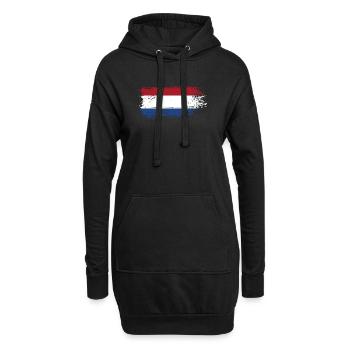 Coup de pinceau Dutch Tricolor - Sweat-shirt à capuche long Femme - noir - Devant