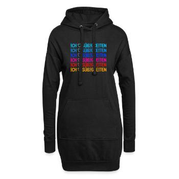 Herz Süß Statement Ich Liebe Süßigkeiten Lecker - Hoodie-Kleid - Schwarz - Vorne