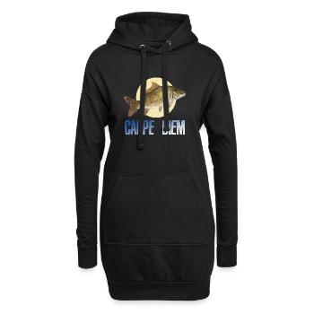 Carpe diem - Sweat-shirt à capuche long Femme - noir - Devant