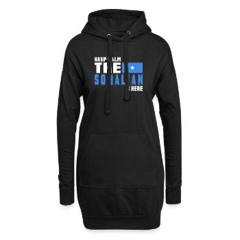 drapeau de la Somalie Keep Calm - Sweat-shirt à capuche long Femme - noir - Devant