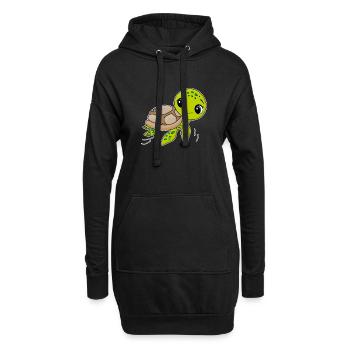 Tortue, animal mignon, océan - Sweat-shirt à capuche long Femme - noir - Devant