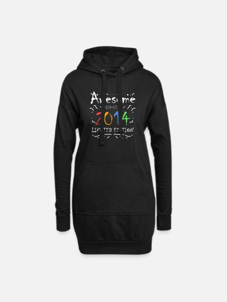 Jahrgang 2014 - Fantastisch seit 2014 - Hoodie-Kleid - Schwarz