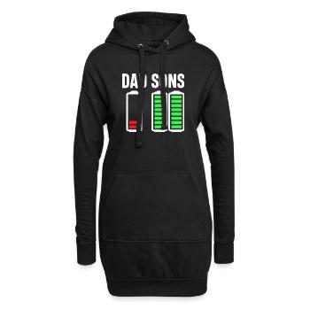 Papa Söhne Batterieleiste Grafik - Hoodie-Kleid - Schwarz - Vorne