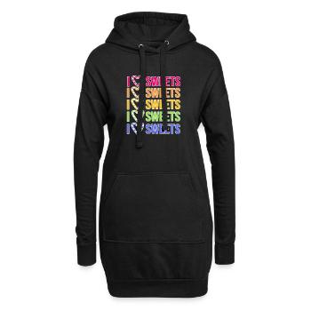 J’adore les bonbons déclaration dessert délicieux - Sweat-shirt à capuche long Femme - noir - Devant