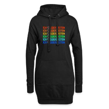 Nachspeise Lecker Statement Ich Liebe Süßigkeiten - Hoodie-Kleid - Schwarz - Vorne