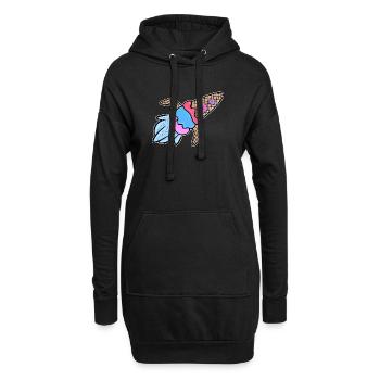 Eis Donut Lecker Nachspeise Süßigkeiten Naschen - Hoodie-Kleid - Schwarz - Vorne