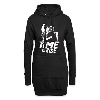 Vététistes - Sweat-shirt à capuche long Femme - noir - Devant