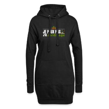 Je peux pas j ai jardinage - Sweat-shirt à capuche long Femme - noir - Devant